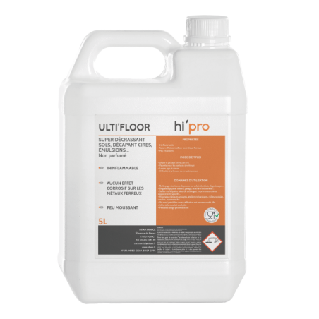 ULTIFLOOR SUPER DECRASSANT DECAPANT CIRES, EMULSIONS CONTACT ALIMENTAIRE PH13.6 BIDON DE 5L