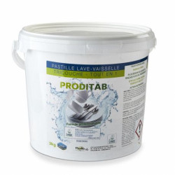 PASTILLES LAVE VAISSELLE ECOLABEL PRODITAB TOUT EN 1 pH:9,5 SEAU DE 150 2.4KG 