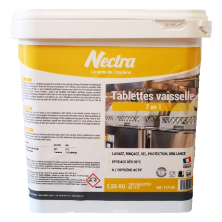 PASTILLES LAVE VAISSELLE 7 EN 1 ESSENTIEL 150 PASTILLES - SEAU 2.5KG 