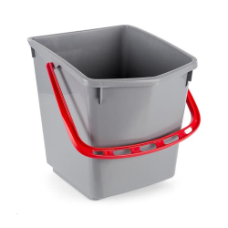 SEAU ONEFRED 15L CARRE GRIS ANSE ROUGE POLYPROPYLENE