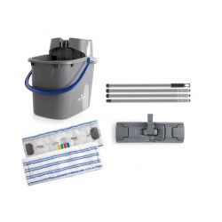 EASY WASH KIT SEAU DE LAVAGE : UN SEAU ESSOREUR+ UN MANCHE+UN SUPPORT FRANGE+UNE FRANGE (0700SE3815UB)