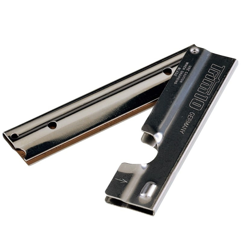 GRATTOIR VITRES TRIM LAME 10CM AVEC POCHETTE DE 10 LAMES UNGER (TM100)