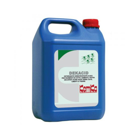 KEMIKA DEKACID DETARTRANT DECAPANT ACIDE PEU MOUSSANT POUR TERRE CUITE ET CIMENT pH:0.5 ± 0.2 BIDON DE 5L