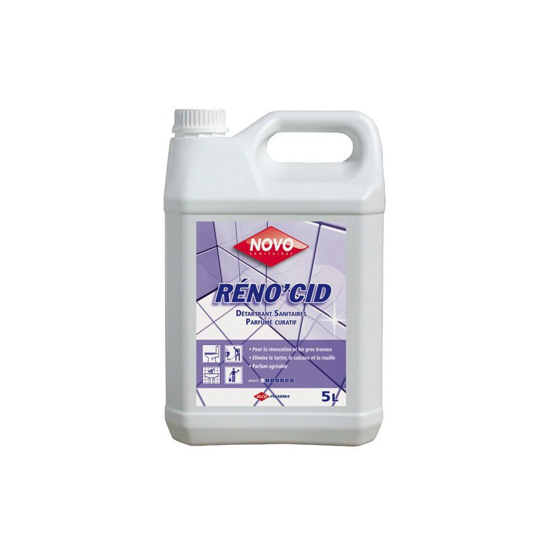 NOVO RENOCID NETTOYANT DETARTRANT DESINCRUSTANT ACIDE PH :  1 (LAGNG000060NVO) BIDON DE 5L