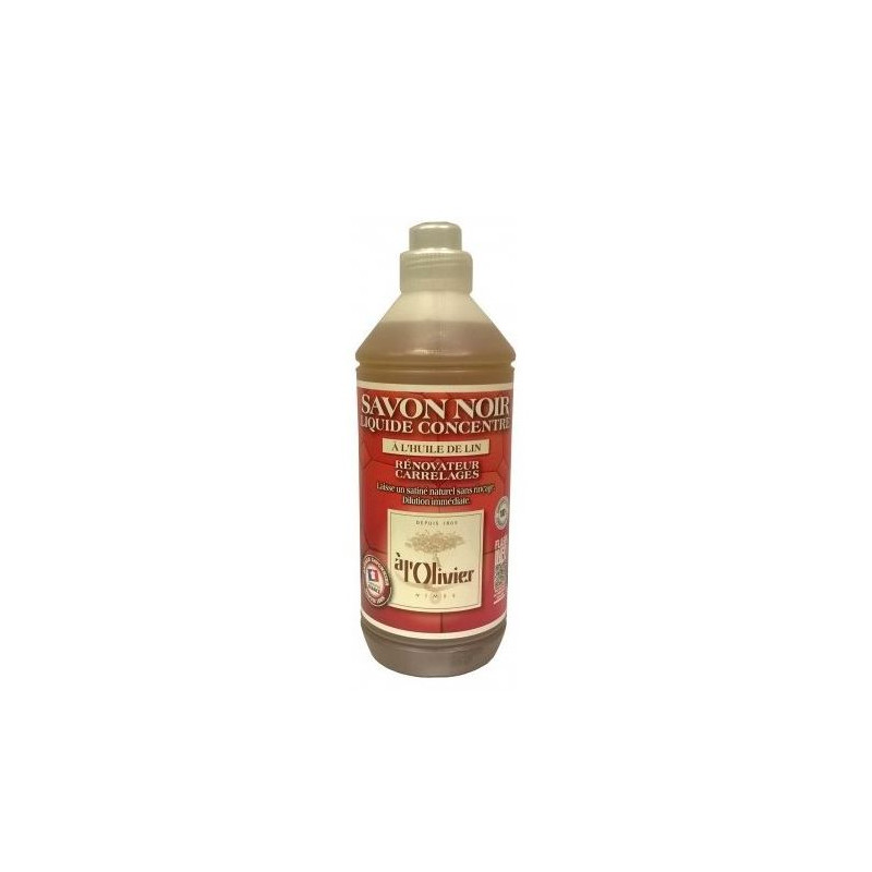 SAVON NOIR LIQUIDE CONCENTRE NETTOYANT A L'HUILE DE LIN TOUTES SURFACES FLACON DE 1L