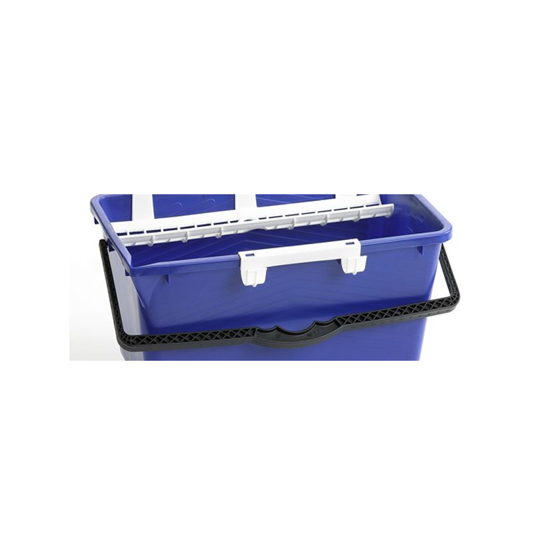 SEAU LAVEUR DE VITRES 18L BLEU+TAMIS+CROCHET PORTE-OUTILS MOERMAN