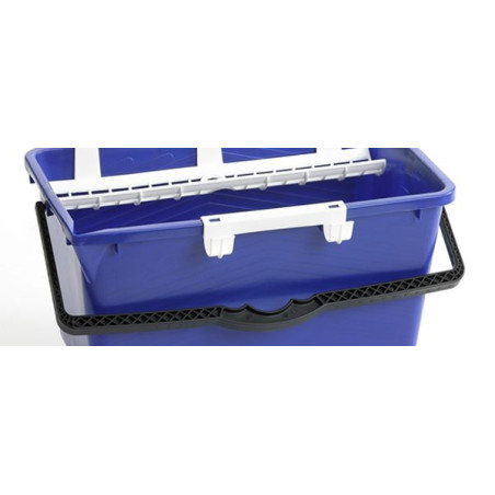SEAU LAVEUR DE VITRES 18L BLEU+TAMIS+CROCHET PORTE-OUTILS MOERMAN