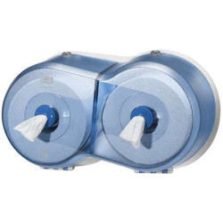 DISTRIBUTEUR PAPIER TOILETTE SMARTONE MINI DOUBLE BLEU SYSTEME T9 REF 294024