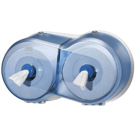 DISTRIBUTEUR PAPIER TOILETTE SMARTONE MINI DOUBLE BLEU SYSTEME T9 REF 294024