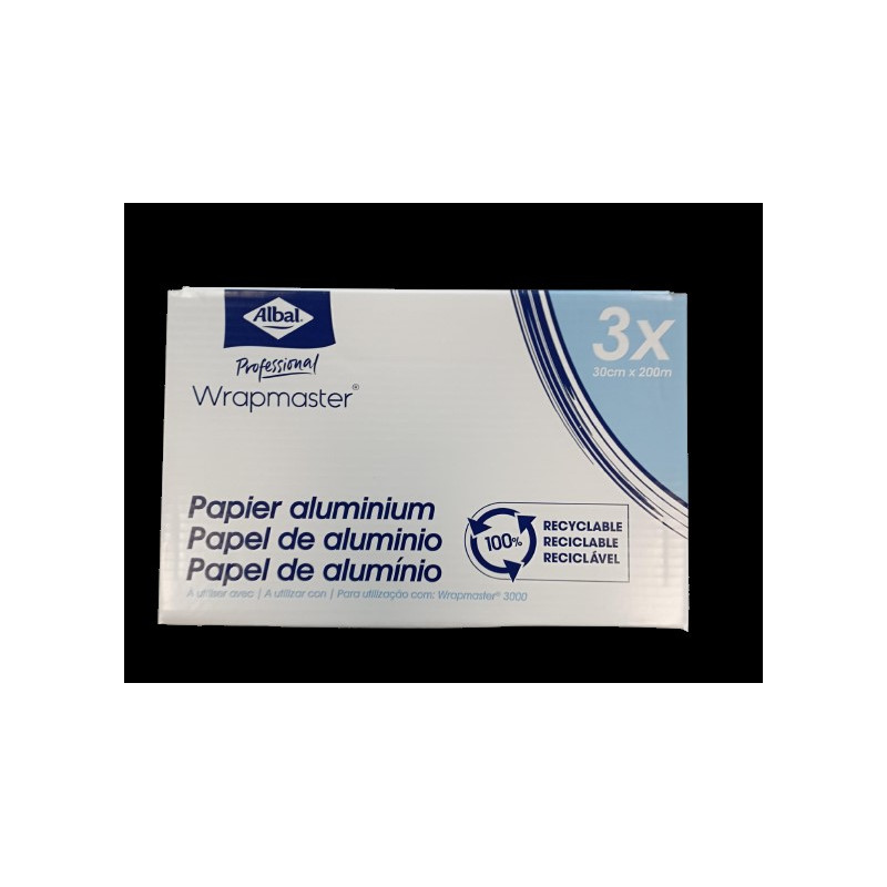 ALBAL BOBINE ALUMINIUM 30CMX200M POUR WRAPMASTER 3000 CARTON DE 3 BOBINES