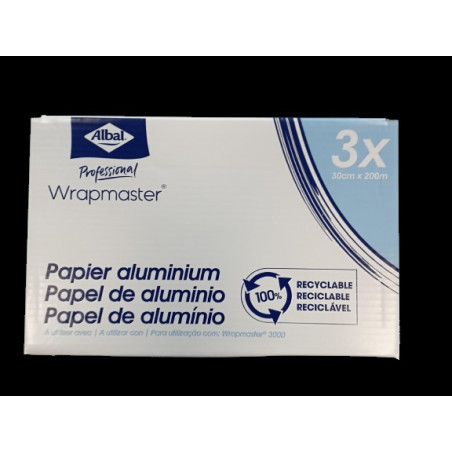 ALBAL BOBINE ALUMINIUM 30CMX200M POUR WRAPMASTER 3000 CARTON DE 3 BOBINES