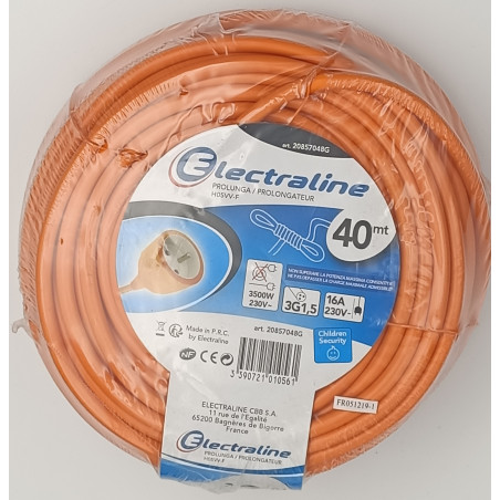RALLONGE ELECTRIQUE DE JARDIN AVEC TERRE 3G1.5 ORANGE 40M
