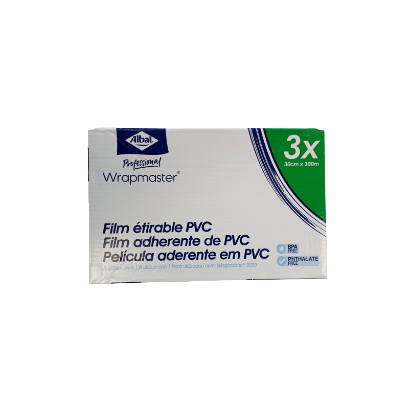ALBAL BOBINE FILM ALIMENTAIRE 30CMX300M POUR WRAPMASTER 3000 CARTON DE 3 BOBINES (31C63)