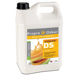 DS5 DETERGENT SURODORANT TRES CONCENTRE TOUTES SURFACES PH:7 PROPRE ODEUR PARFUM CITRON VERT BIDON DE 5L