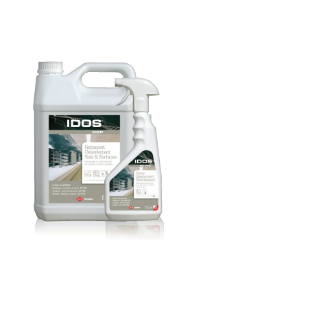 IDOS DSP CONCENTRE DEGRAISSANT DESINFECTANT BACTERICIDE FONGICIDE VIRUCIDE SOLS ET SURFACES ALIM. PH13 BID 5L