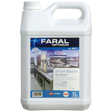 FARAL OPTIMUM 801 DETERGENT DESINFECTANT BACTERICIDE FONGICIDE BIDON DE 5L