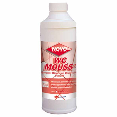 NOVO WC MOUSS' DETARTRANT DESINFECTANT DESODORISANT CUVETTES DES WC PH:  1 FLACON DE 1L