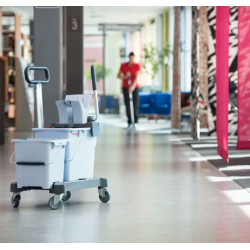 CHARIOT DE LAVAGE KIT DOUBLE SEAUX 25L/8L PRESSE/SUPPORT/BANDEAU ULTRA SPEED PRO VILEDA (173890)