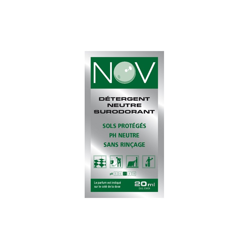 NOV 2D DETERGENT SURODORANT NON MOUSSANT PH: 7,5 PARFUM PAMPLEMOUSSE DOSETTES DE 20ML-CARTON DE 250