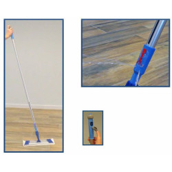 ZAPA SYSTEME DE NETTOYAGE KIT : MANCHE ALUMINIUM RESERVOIR + SUPPORT TRAPEZE VELCRO 40CM + 1 BANDEAU MICROFIBRES VELCRO 40CM