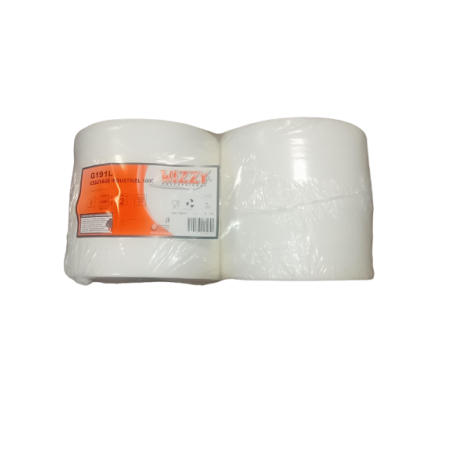 BOBINE 1000F 300M 30X22CM 2PLIS OUATE LISSE BLANCHE GLOBAL HYGIENE (GBM198LWZ)-LOT DE 2