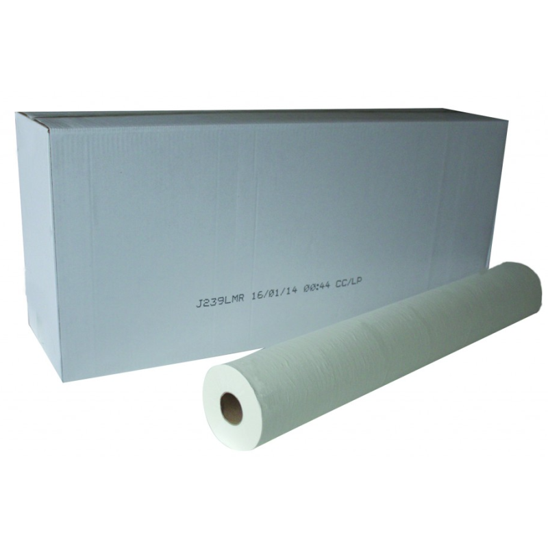 DRAP D'EXAMEN PURE OUATE DE CELLULOSE LISSE 2 PLIS 57M -150 FORMATS LONG 38CM LARG 70CM-CARTON DE 6 ROULEAUX
