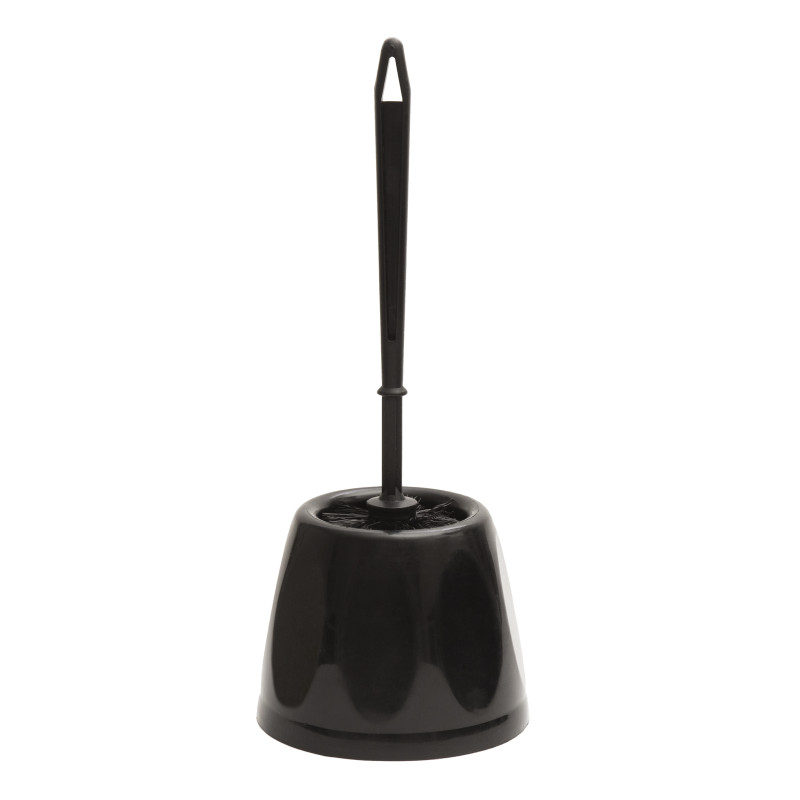 COMBINE BROSSE WC NOIR COMPLET (BROSSE REBORDS+RECEPTACLE) (95C/N)