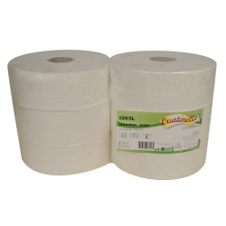 PAPIER TOILETTE JUMBO 350M GAUFRE 2PLIS LAIZE 9,2CM Ø26,5CM PURE OUATE BLANC ECOLABEL GLOBAL (I768POT)- COLIS DE 6 RLX