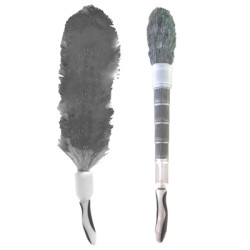 PLUMEAU ANTISTATIQUE AVEC GAINE RETRACTABLE GRIS 