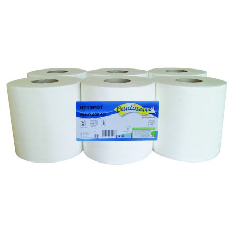 BOBINE 450F DEVIDAGE CENTRAL 108M 20X24CM PURE OUATE ECOLABEL GLOBAL HYGIENE (H713P)-LOT DE 6