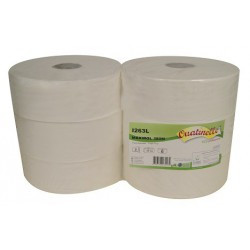 PAPIER TOILETTE MAXI JUMBO 380M 2PLIS LAIZE 8,6CM Ø25,5CM PURE OUATE BLANC ECOLABEL GLOBAL HYGIENE(I263L)- COLIS DE 6 RLX