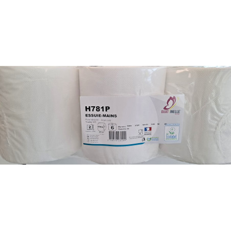 ESSUIE MAINS BOBINE AUTOCUT 150M 2PLIS LAIZE 19,8CM Ø19CM PURE OUATE GLOBAL HYGIENE (H781P)- LOT DE 6