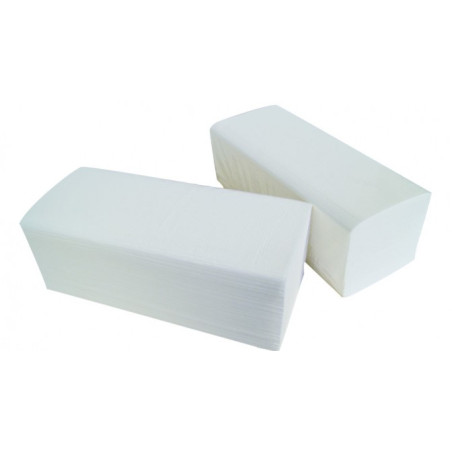 ESSUIE MAINS PLIAGE V- 21X21CM 2PLIS PURE OUATE BLANC ECOLABEL GLOBAL HYGIENE (H146M)- CARTON DE 3600 FORMATS