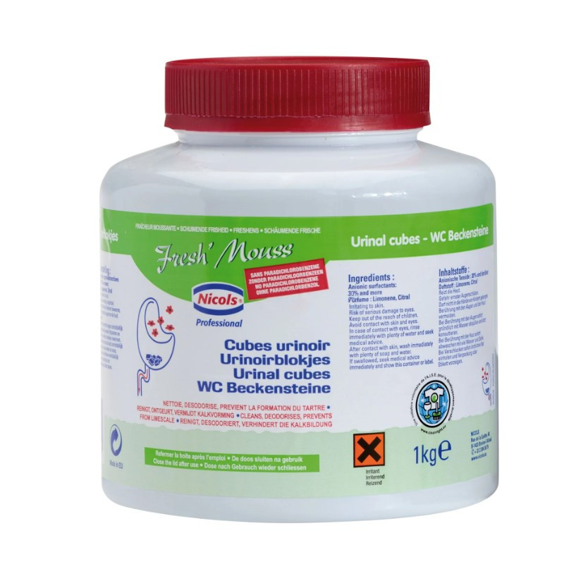 PASTILLES GALETS DETARTRANTES POUR URINOIRS PARFUM FRESH MOUSS-BOITE DE 1KG