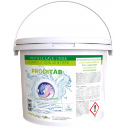 PRODITAB PASTILLES LAVE-LINGE HYDROSOLUBLES ECOLABEL PH : 9,5 - 10,5 - SEAU DE 150 (3.3KG)