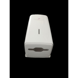 DISTRIBUTEUR PAPIER TOILETTE PLIE ENCHEVETRE ABS BLANC LAIZE JUSQU'A 12.5CM - HAUTEUR 23CM