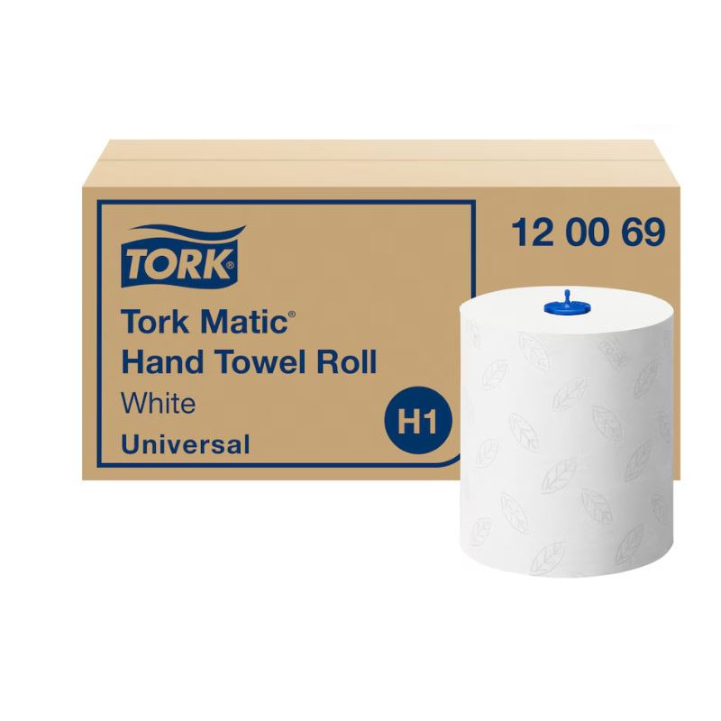 TORK ESSUIE MAINS AUTOCUT 150M 2PLIS LAIZE 21CM Ø19CM PURE OUATE ECOLABEL SYSTEME H1 (120069)-LOT DE 6