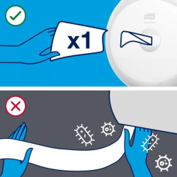 TORK SMARTONE PAPIER TOILETTE 207M 1150F 2PLIS LAIZE 13,4CM Ø19,9CM PURE OUATE BLANC SYSTEME T8 (472242)- COLIS DE 6 RL