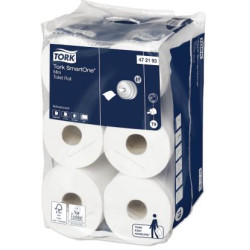 TORK SMARTONE MINI PAPIER TOILETTE 93M 620F 2PLIS PURE OUATE BLANC SYSTEME T9 (472193)- COLIS DE 12 RLX