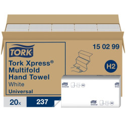 TORK XPRESS ESSUIE MAINS PLIAGE Z- 21,2X24CM 2PLIS PURE OUATE BLANC ECOLABEL SYSTEME H2 (150299)- CARTON DE 4740 FORMATS