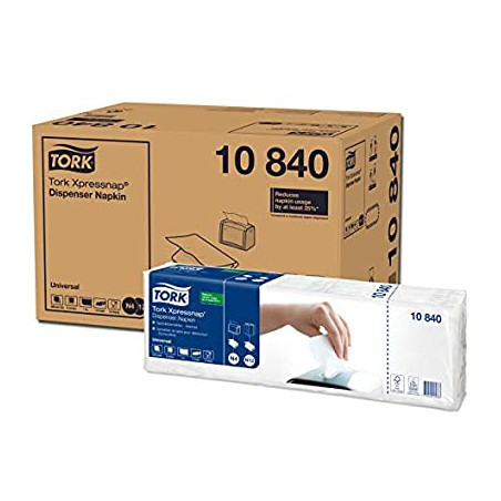 TORK XPRESSNAP®SERVIETTES DE TABLE ENCHEVETREES 1PLIS 21,3X33CM SYSTEME N4 BLANC- CARTON DE 9000
