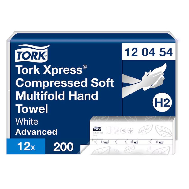 TORK XPRESS ESSUIE MAINS PLIAGE W- 21,2X32,2CM 2PLIS PURE OUATE GAUFRE BLANC ECOLABEL SYSTEME H2 (120454)- CARTON DE 2400 FORMAT
