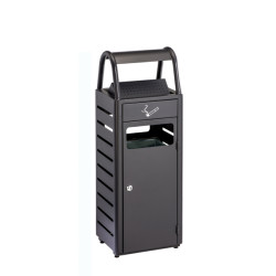 CENDRIER/CORBEILLE SUR PIED MEDIAL GINEVRA 6L/30L GRIS MANGANESE