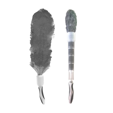 PLUMEAU ANTISTATIQUE AVEC GAINE RETRACTABLE GRIS 