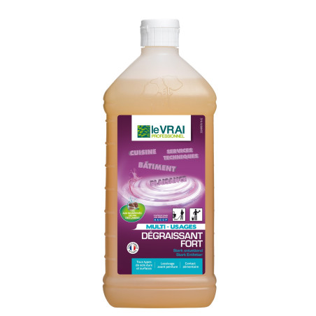 DEGRAISSANT FORT TOUS TYPES DE SURFACES PH PUR :13 LE VRAI FLACON DE 1L