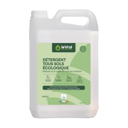 LVP DETERGENT POUR TOUS TYPES DE SOLS ET SURFACES pH7,5 ECOLOGIQUE LE VRAI (5322) BIDON DE 5L