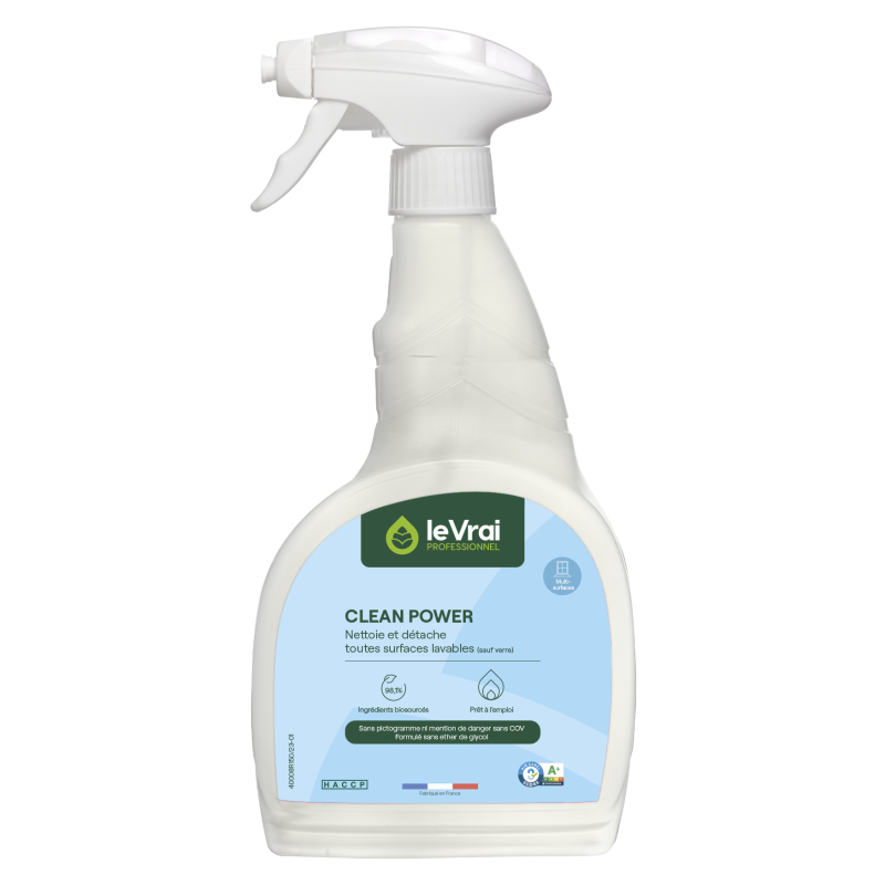 CLEAN POWER NETTOYANT DETACHANT SURFACES SECTEUR TERTIAIRES VAPO DE 750ML