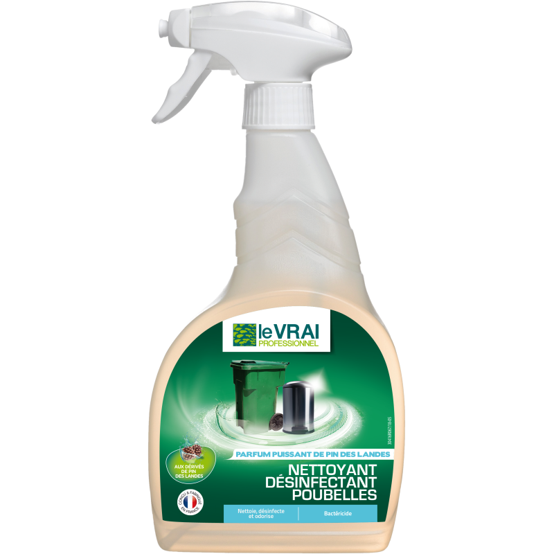 LE VRAI DETERGENT DESINFECTANT DESODORISANT POUBELLES VAPO DE 750ML