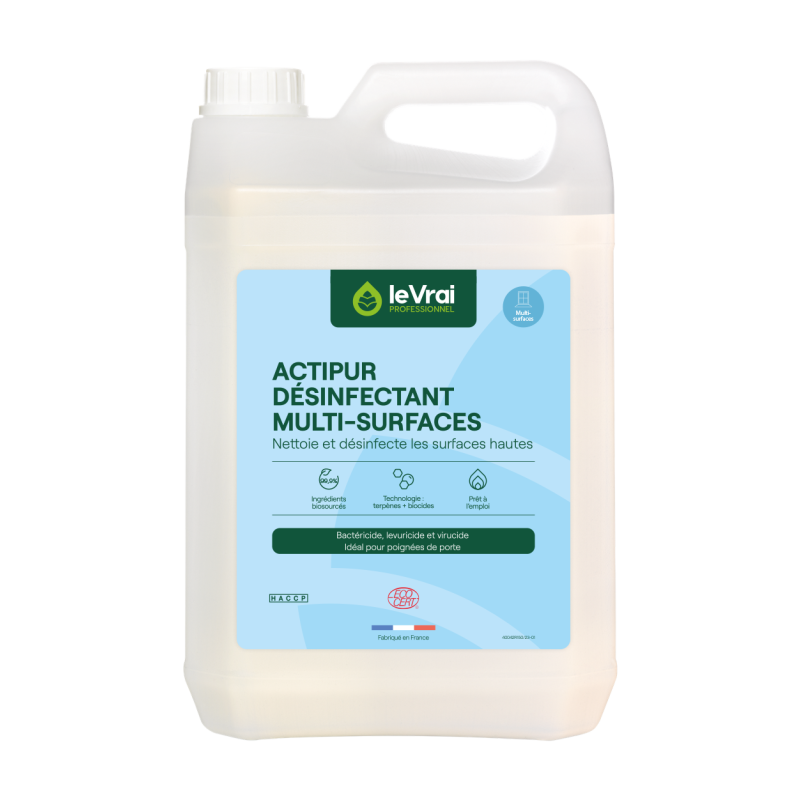 ACTIPUR DETARTRANT DESINFECTANT SANITAIRES PRET A L'EMPLOI ECOCERT pH : 2,2 LE VRAI (5518) BIDON DE 5L 