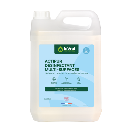 ACTIPUR DETARTRANT DESINFECTANT SANITAIRES PRET A L'EMPLOI ECOCERT pH : 2,2 LE VRAI (5518) BIDON DE 5L 